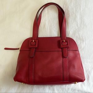 Red Leather Handbag. Giani Bernini